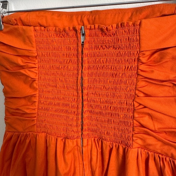 Reformation Lissa Dress in Citrus (bright orange) Strapless - Picture 8 of 11